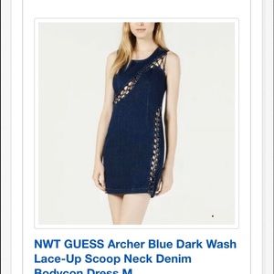 Guess lace up denim dress